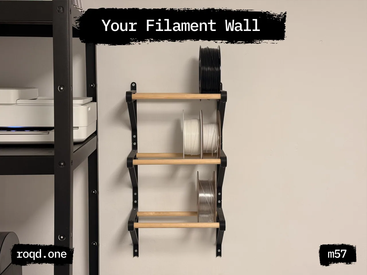 Wall-Mounted Filament Spool Rack